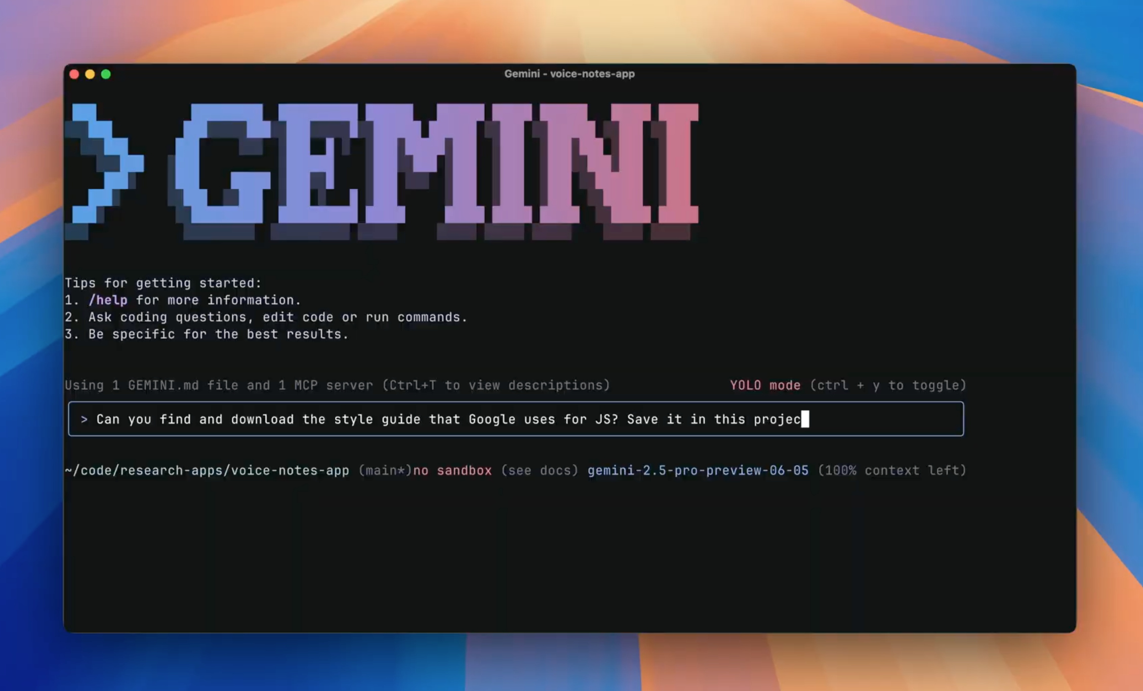 Gemini CLI UX